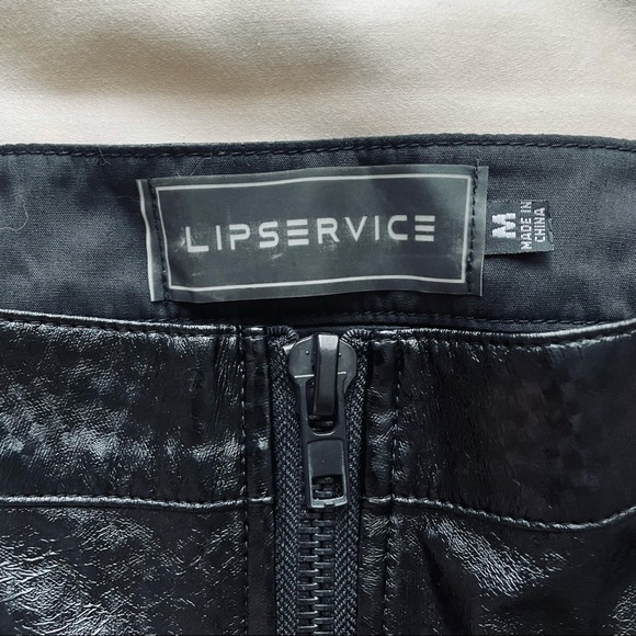 *SOLD * Lip Service Hologram Low-Rise PVC Pants - Picture 5 of 8